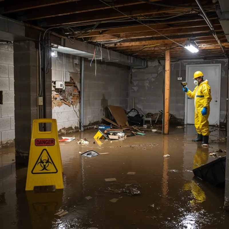 Flooded Basement Electrical Hazard in Hancock County, OH Property